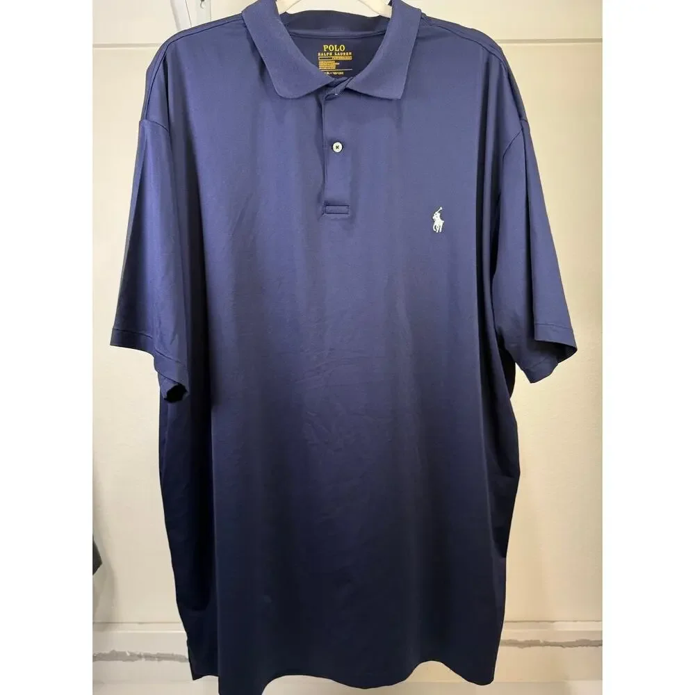 Ralph Lauren Performance Polo Shirt Men's Size Large Tall Navy Blue Golf